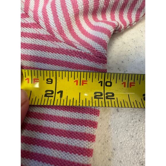 Vineyard Vines Polo Shirt Mens L Pink White Striped Whale Performance Pima A35 - Picture 5 of 6